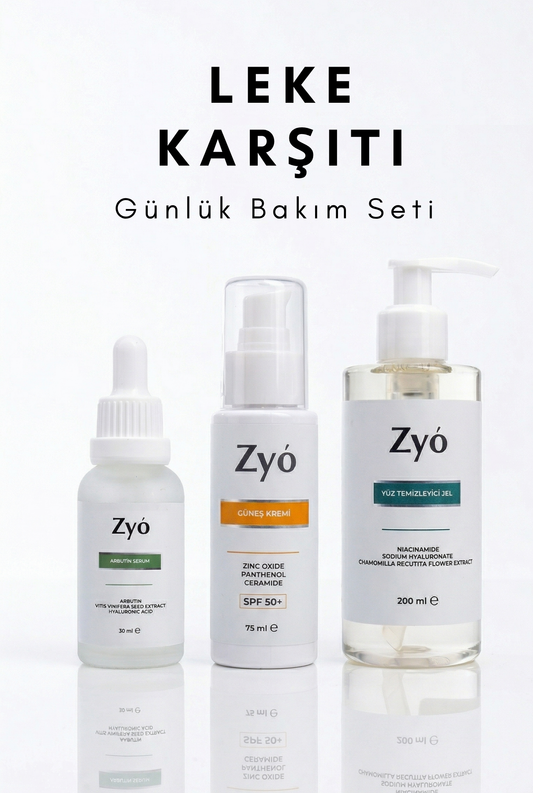 Zyo Leke Karşıtı 3'lü Bakım Seti Yıkama Jeli - Arbutin Serum - Güneş Kremi