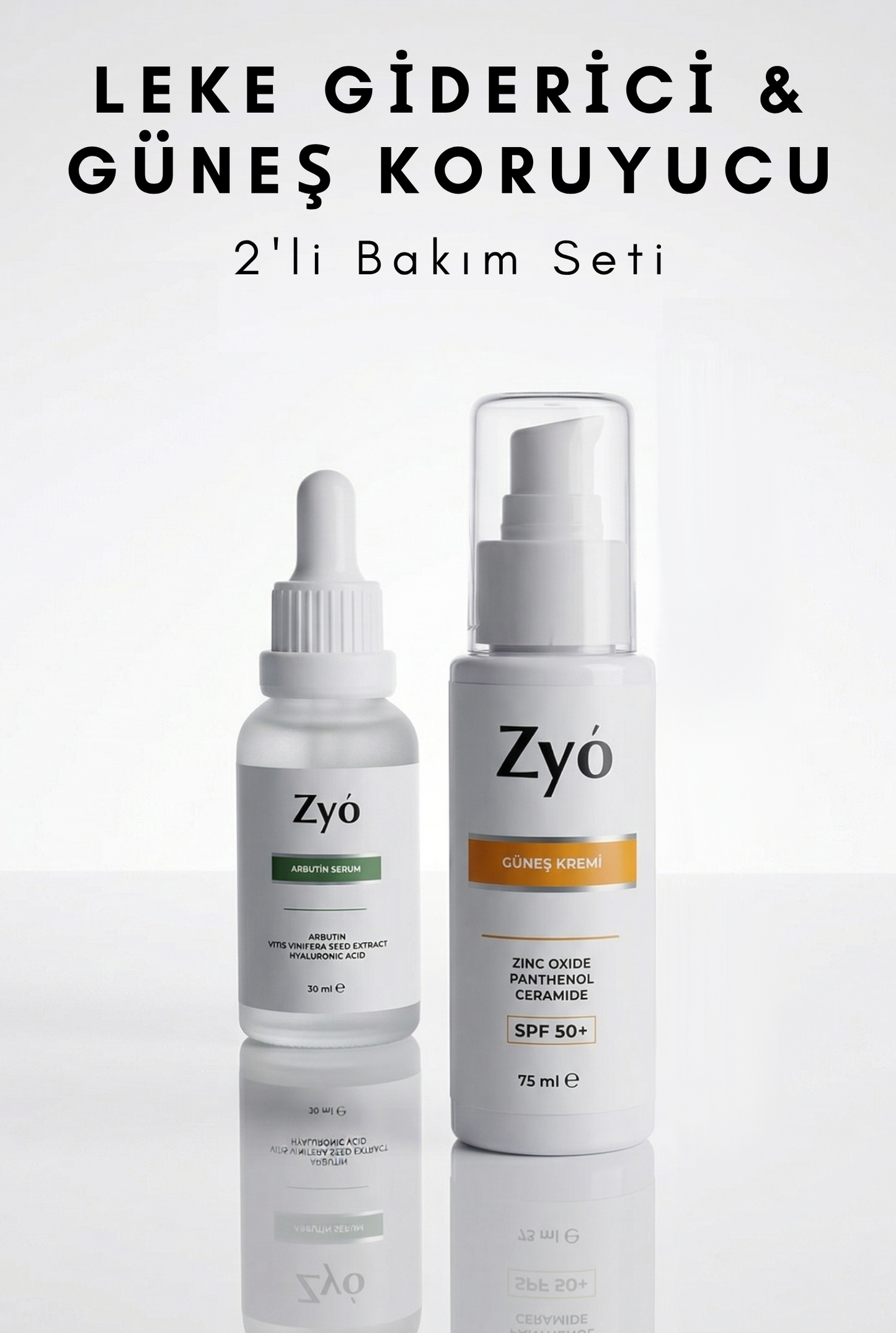 Zyo Cilt Tonu Eşitleyici Arbutin Serum + Güneş Kremi Seti | Leke Karşıtı Bakım