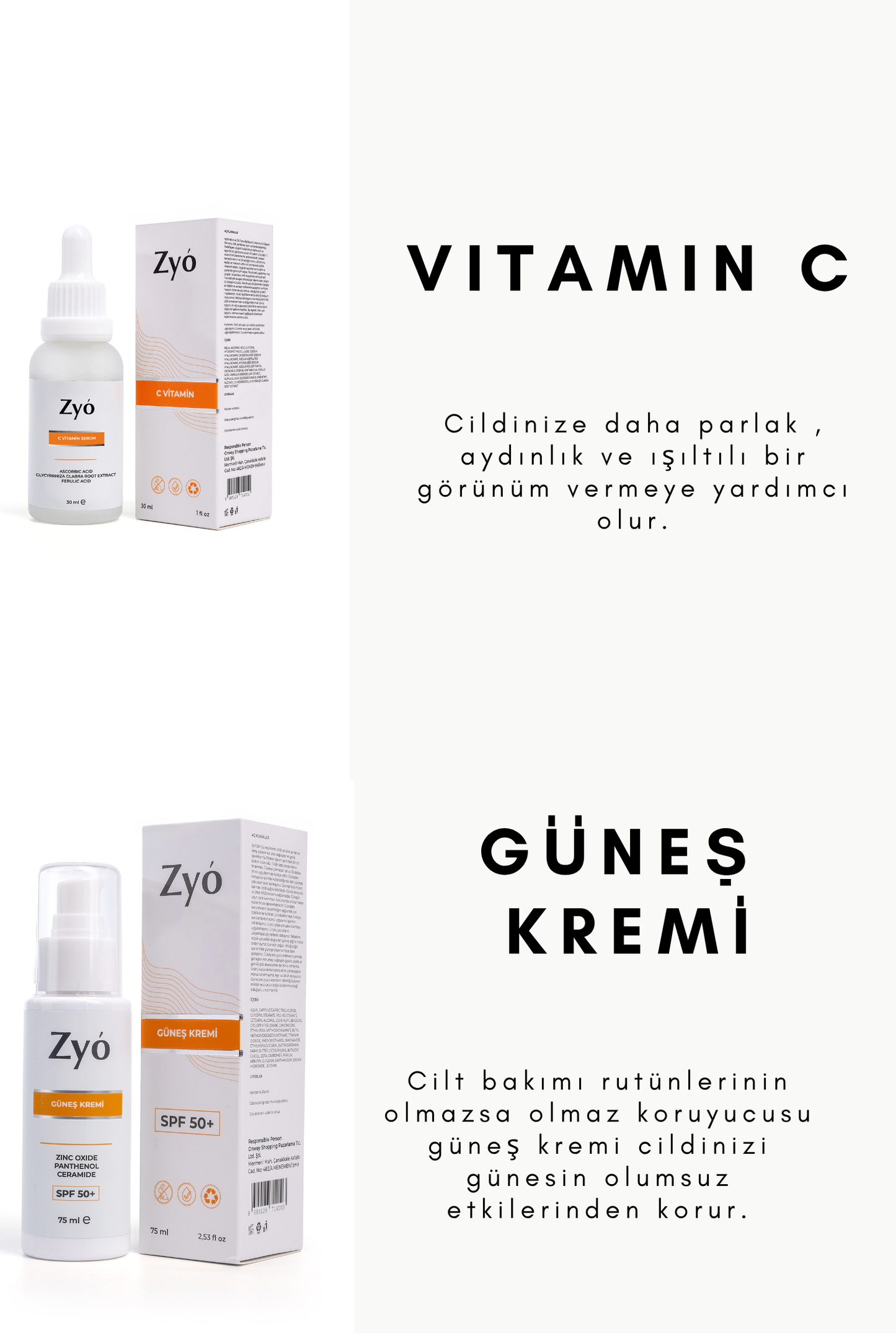 Zyo Işıltını Koru Güneş Kremi Ve C Vitamini 2li Set