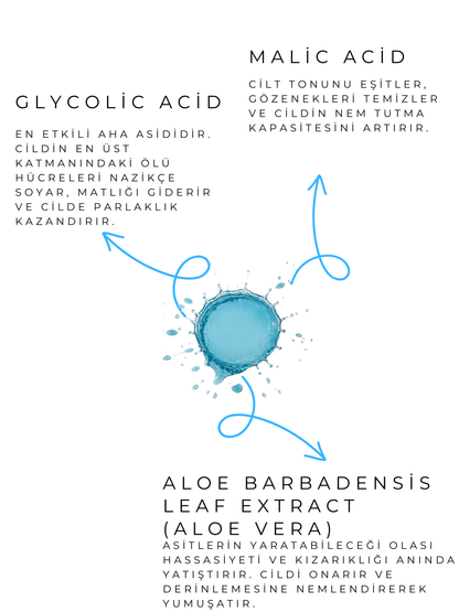 Porenverfeinerndes, reinigendes und revitalisierendes Gesichtswasser 200 ml (Glykolsäure - AHA)
